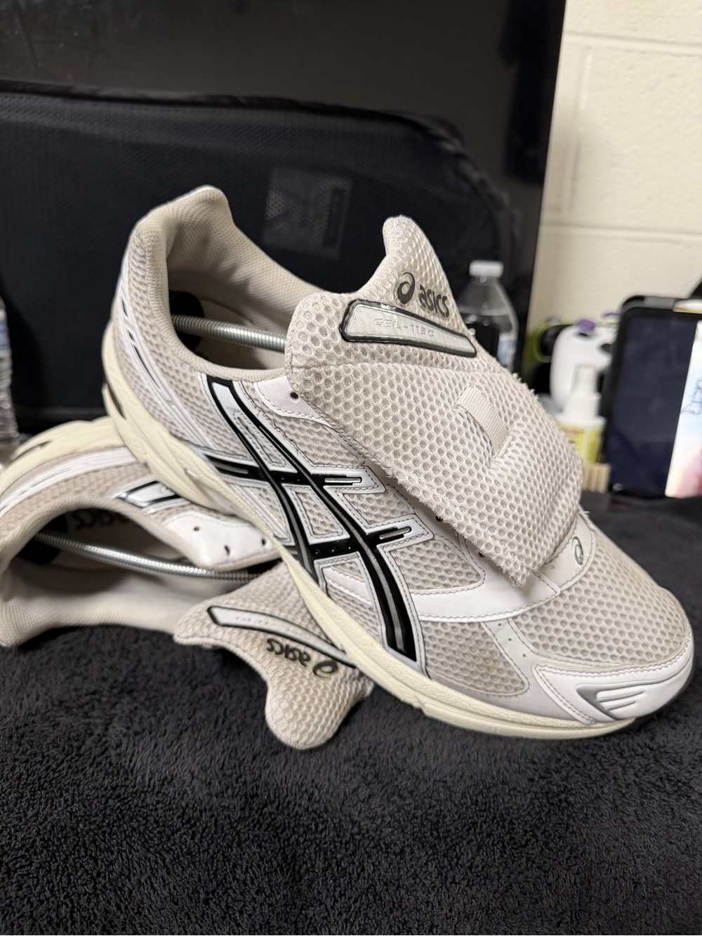 ASICS Neutral Trainer Sneakers in Light Gray with Black Stripes